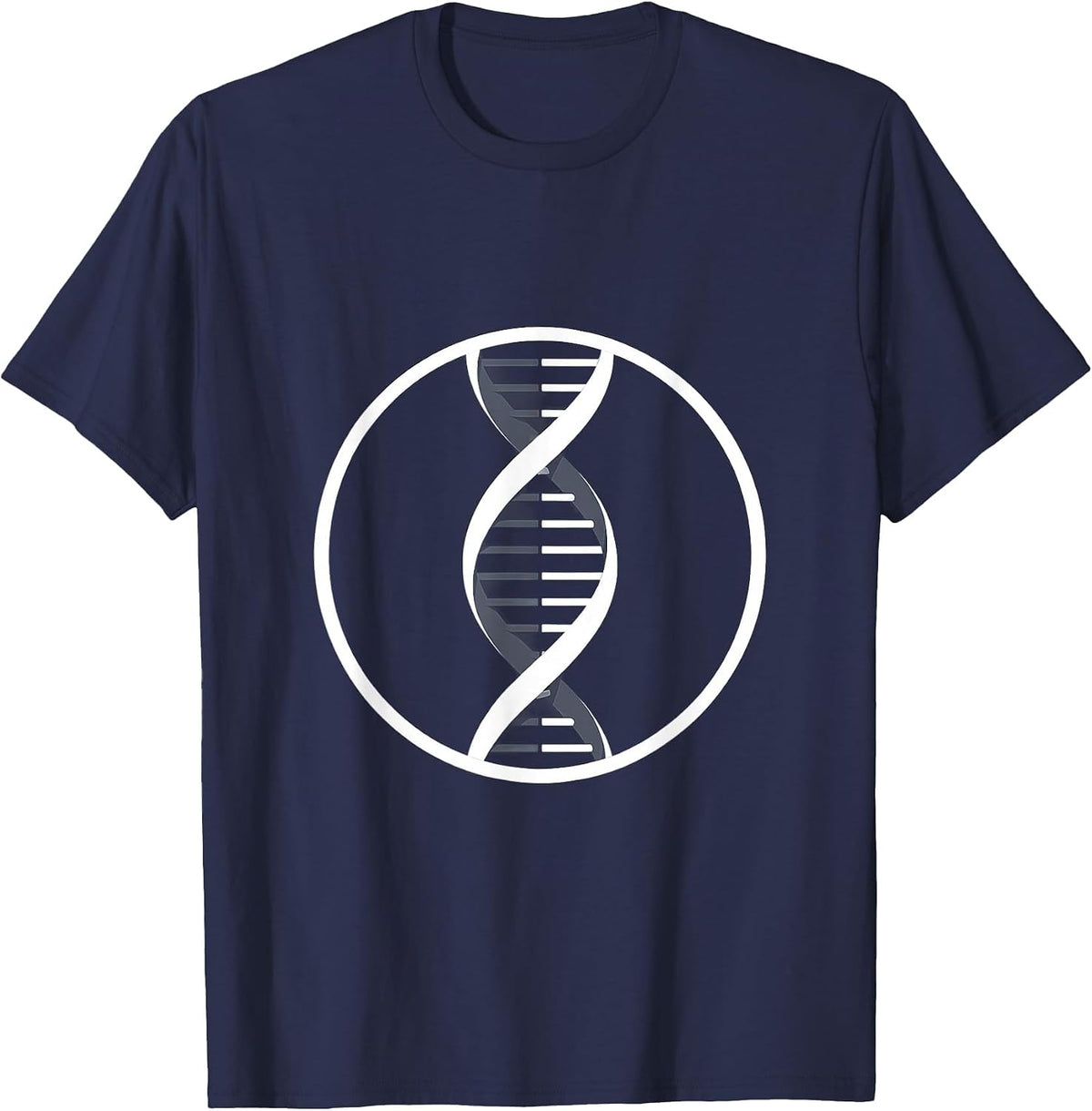 DNA Double Helix Science Teacher Graphic T-Shirt - Navy Blue