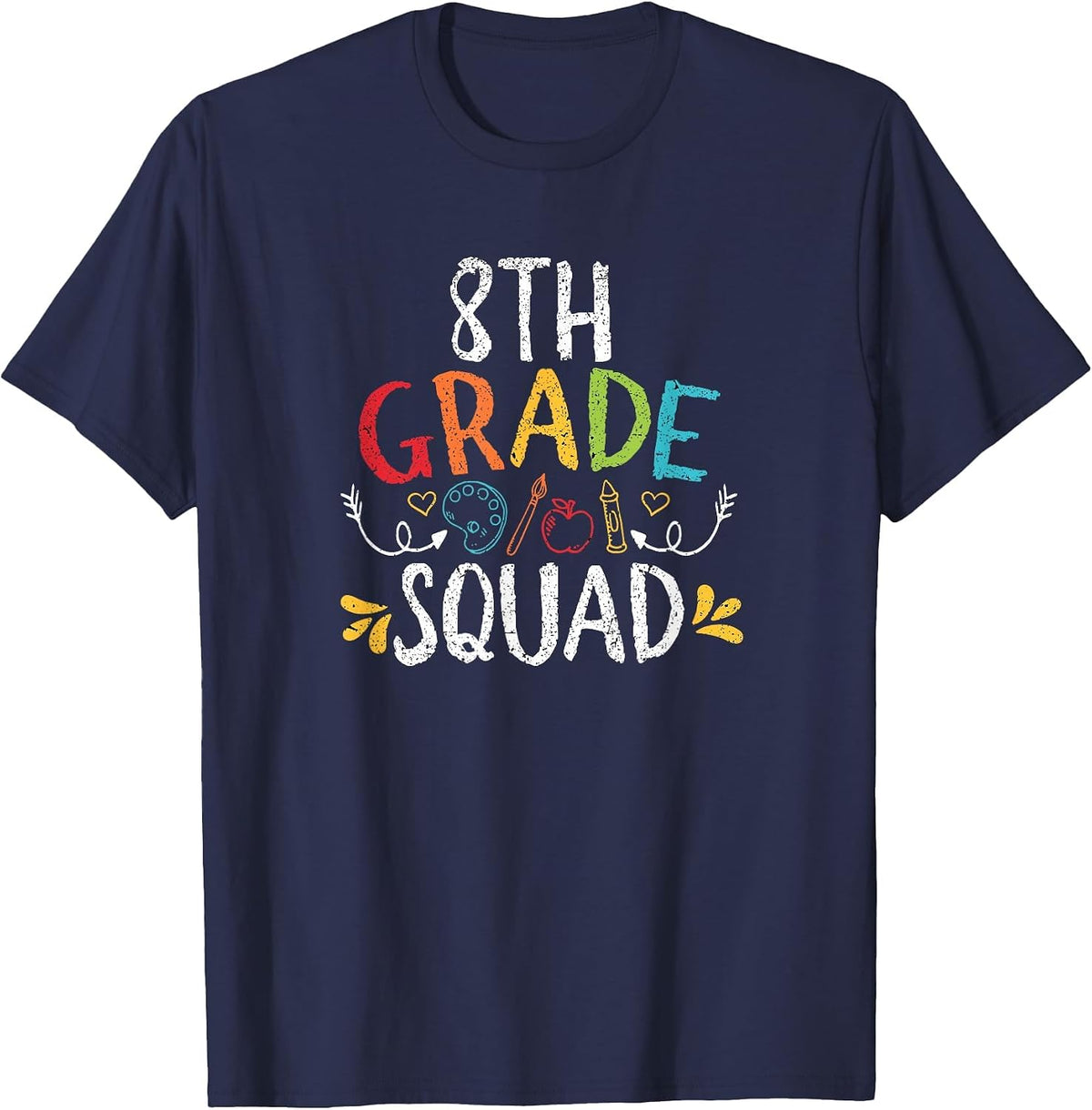8th Grade Squad Teacher Back to School Teaching Educator T-Shirt - Navy Blue