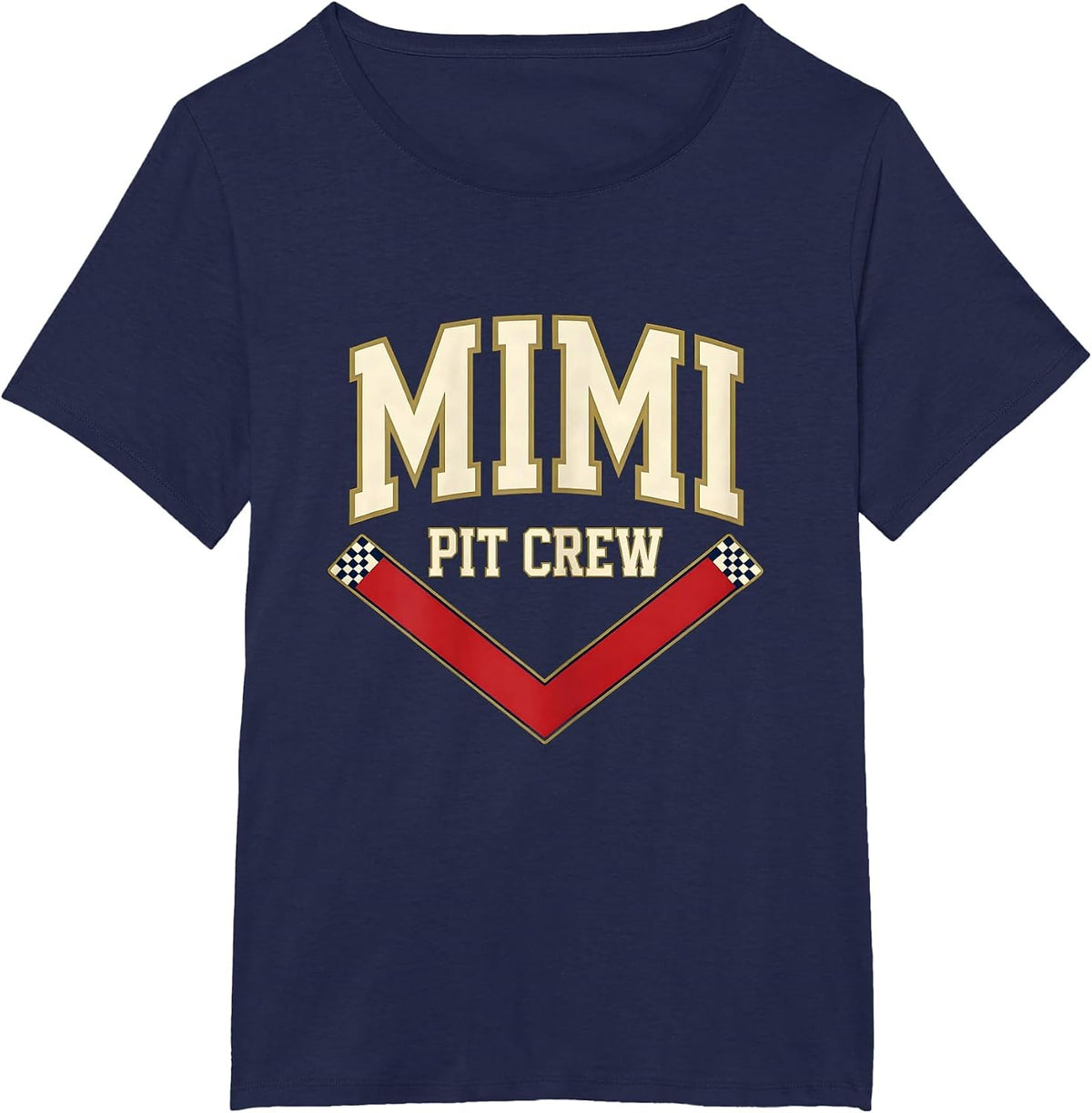 Women's Mimi Pit Crew Sports Family Matching Race Car Birthday Party T-Shirt - Navy Blue