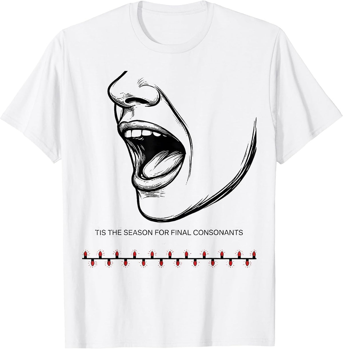 Men's Tis The Season For Final Consonants Retro Groovy Speech T-Shirt - White