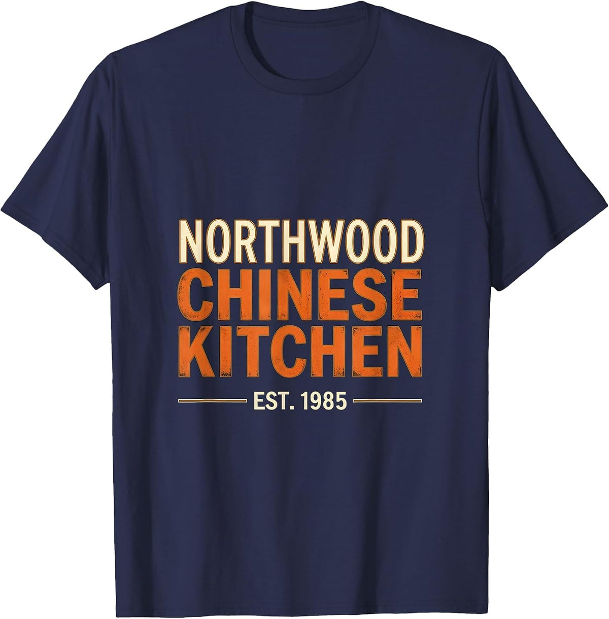 Men's Northwood Chinese Kitchen Est 1985 Funny Chinese Restaurant T-Shirt - Navy Blue