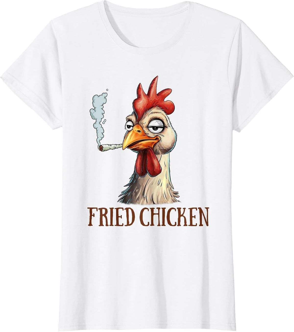 Cannabis Weed Lover 420 Chicken Smoking Stoned Fried Chicken Tees T Shirts - White