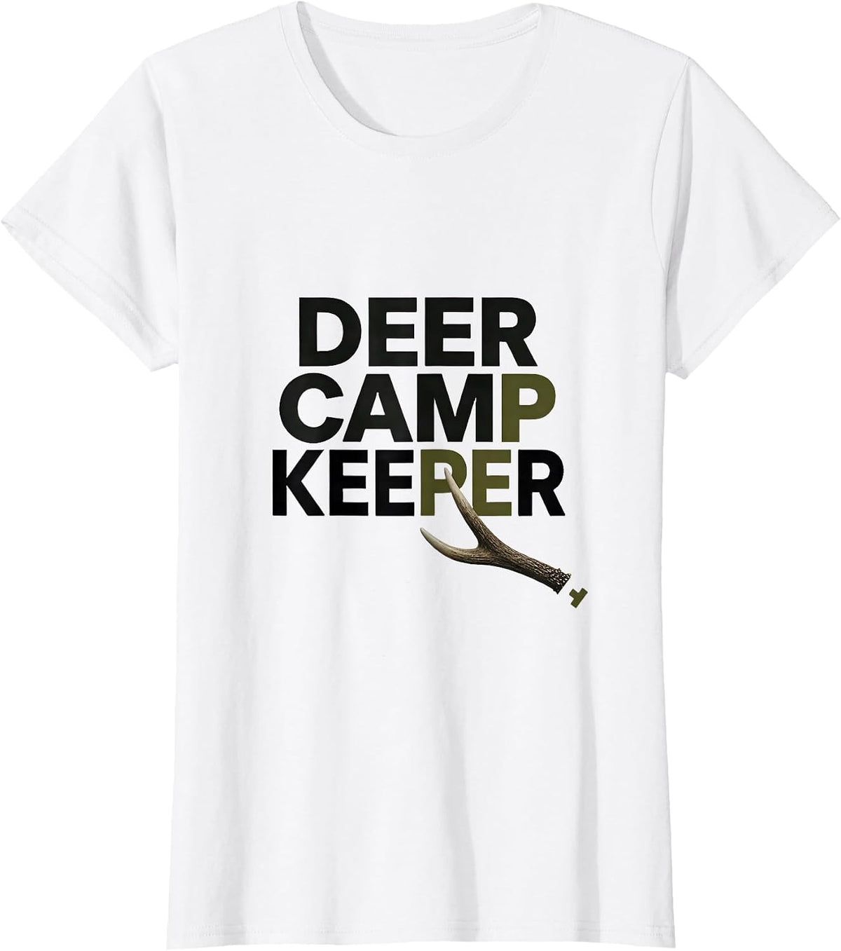 Deer Camp Keeper Patriotic Camo Deer Hunting Dad Gift T-Shirt - White