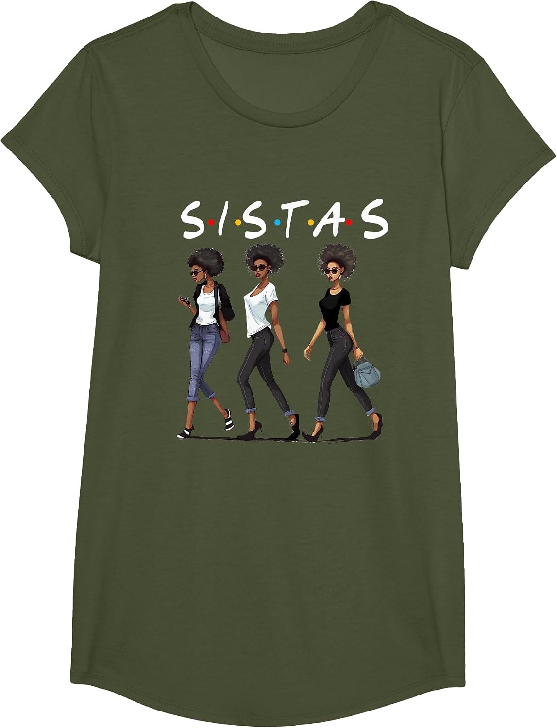 African American Shirts for Women Pride Black Girl Magic T-Shirt - Girls Olive Green