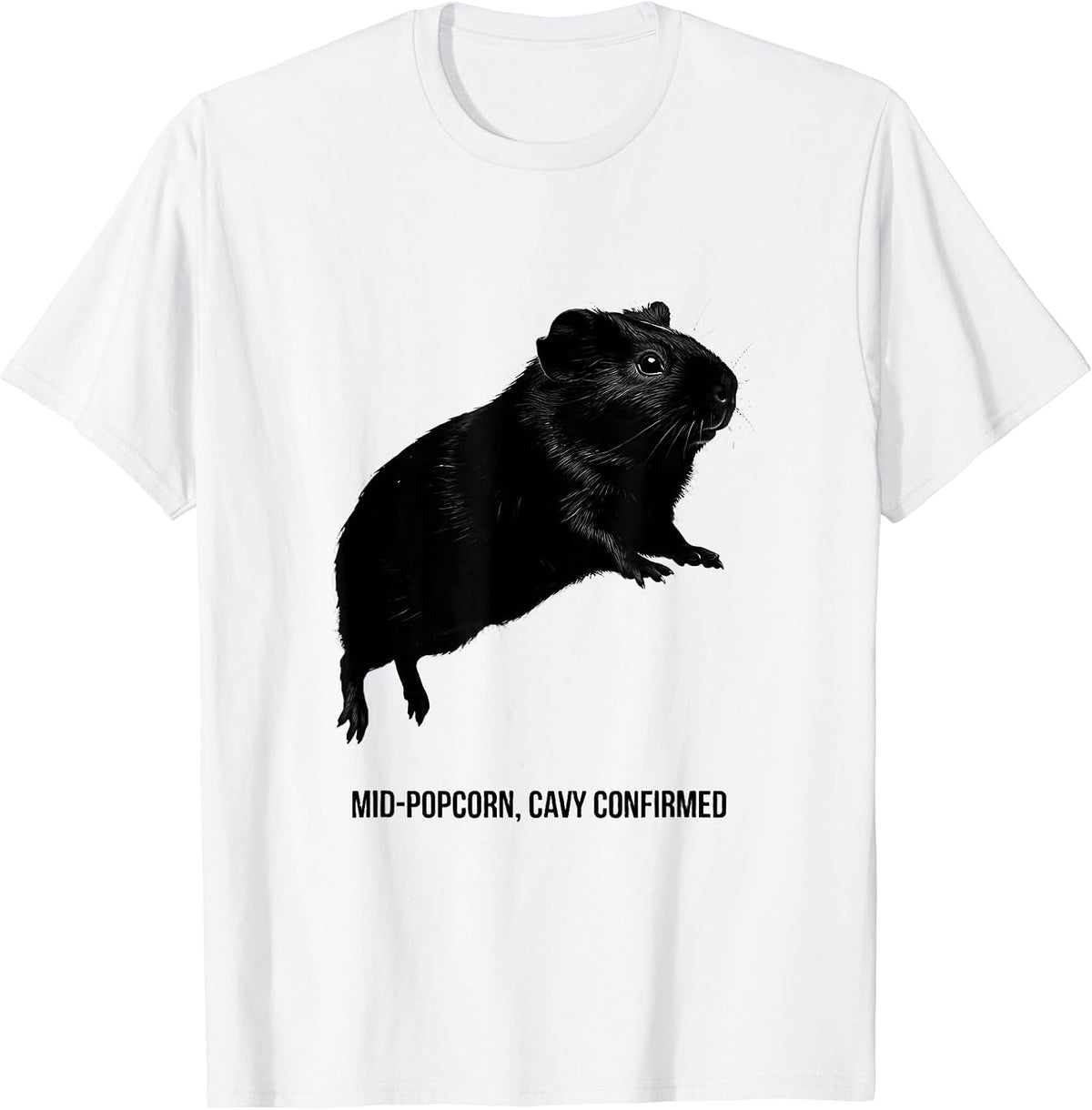 Men's Mid-Popcorn, Cavy Confirmed Funny Pig Lover Humor T-Shirt - White
