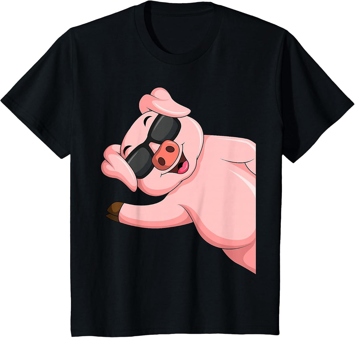 Pigs Children Boys Girls Pig T-Shirt - Black