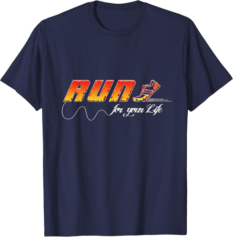 Funny Running Motivation Runner Humor 5K 10K Marathon Runner T-Shirt - Navy Blue