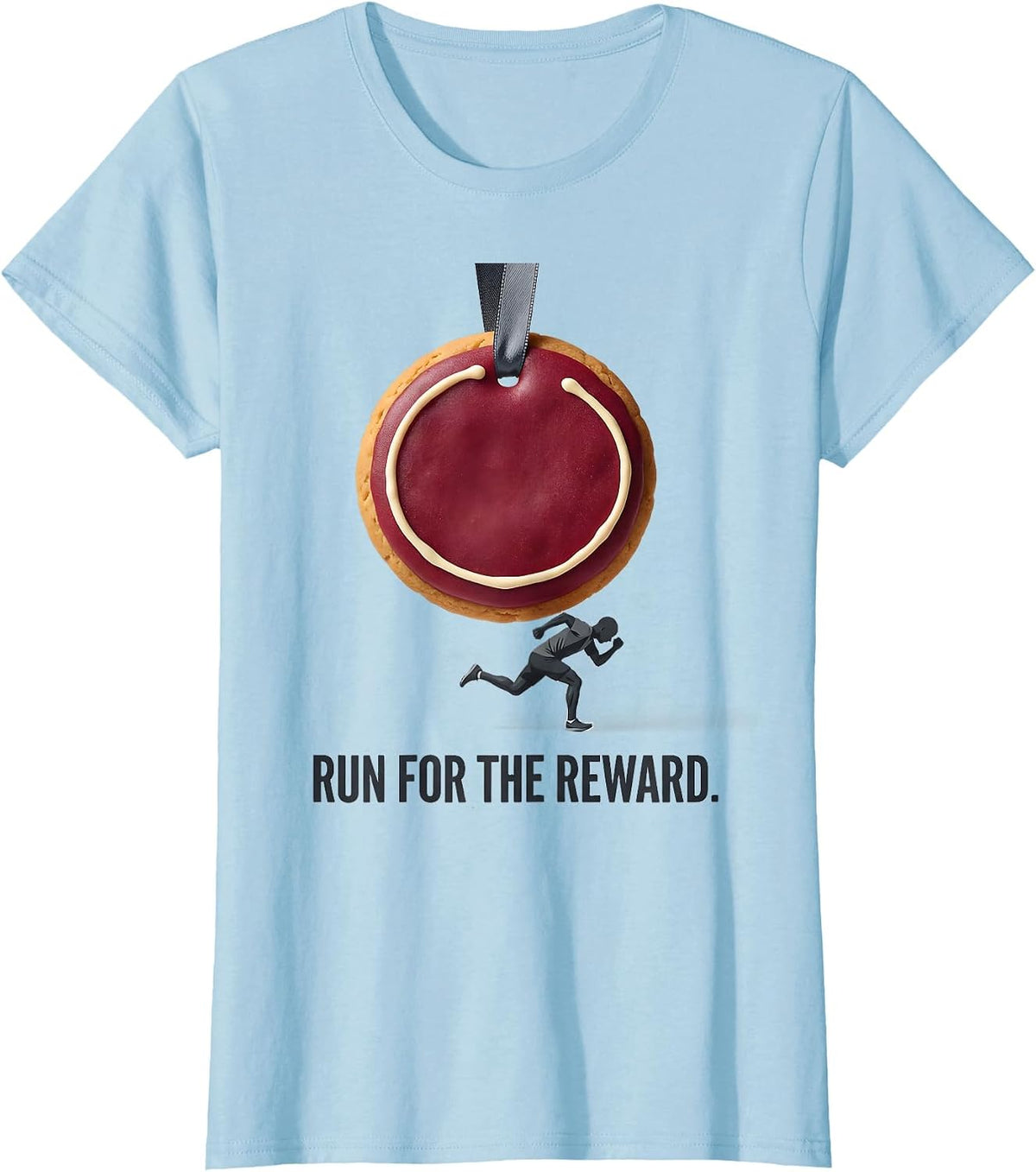 Run For The Reward Funny Christmas Fun Run Squad Runner T-Shirt - Baby Blue