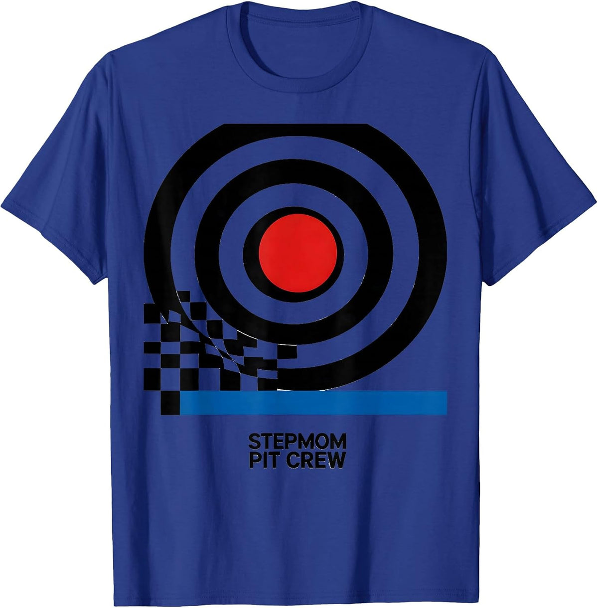 Men's Stepmom Pit Crew Bauhaus Modernist Race Car Birthday Family T-Shirt - Royal Blue