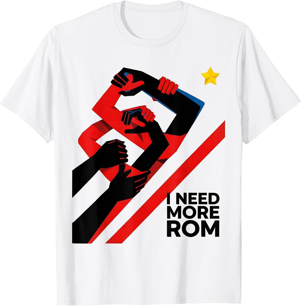 Men's I Need More ROM Bauhaus Modernist Funny Physical Therapist T-Shirt - White
