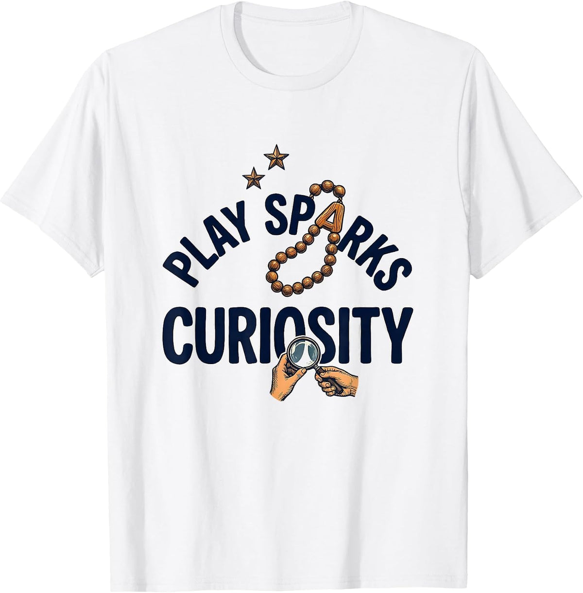 Men's Play Sparks Curiosity Funny Preschool Teacher Back To School T-Shirt - White