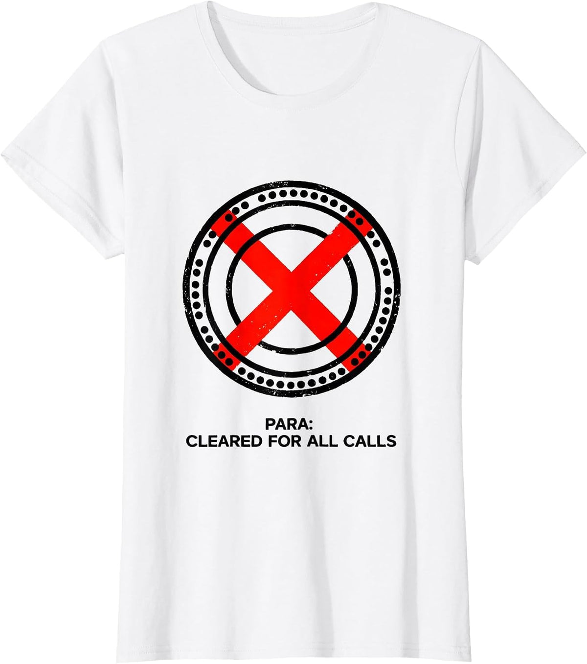 Para: Cleared For All Calls Funny Paraprofessional Goose T-Shirt - White