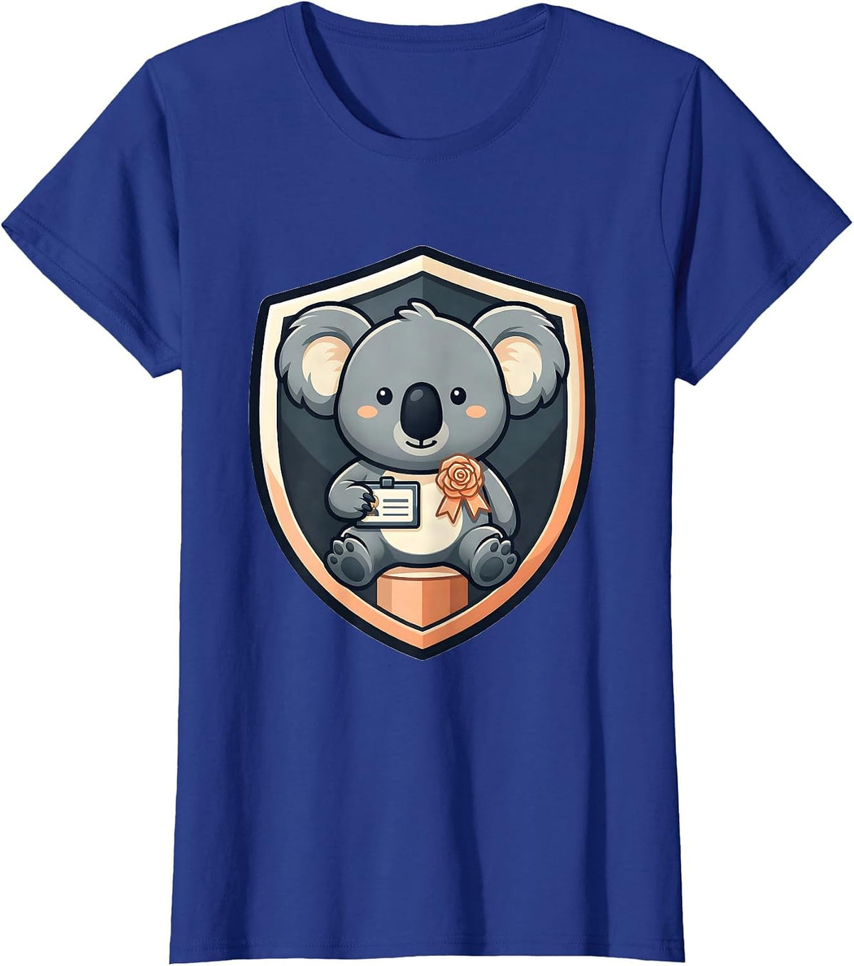 Women's Round Koala Mascot Cute Kawaii Animal Lover Gift T-Shirt - Royal Blue