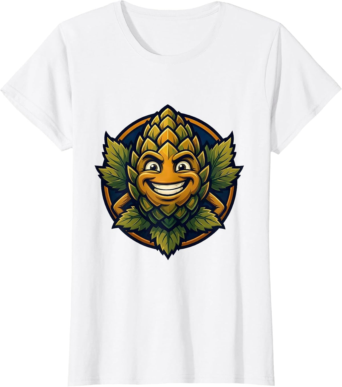 Women's Oktoberfest Hop Cone Cluster Illustration T-Shirt - White