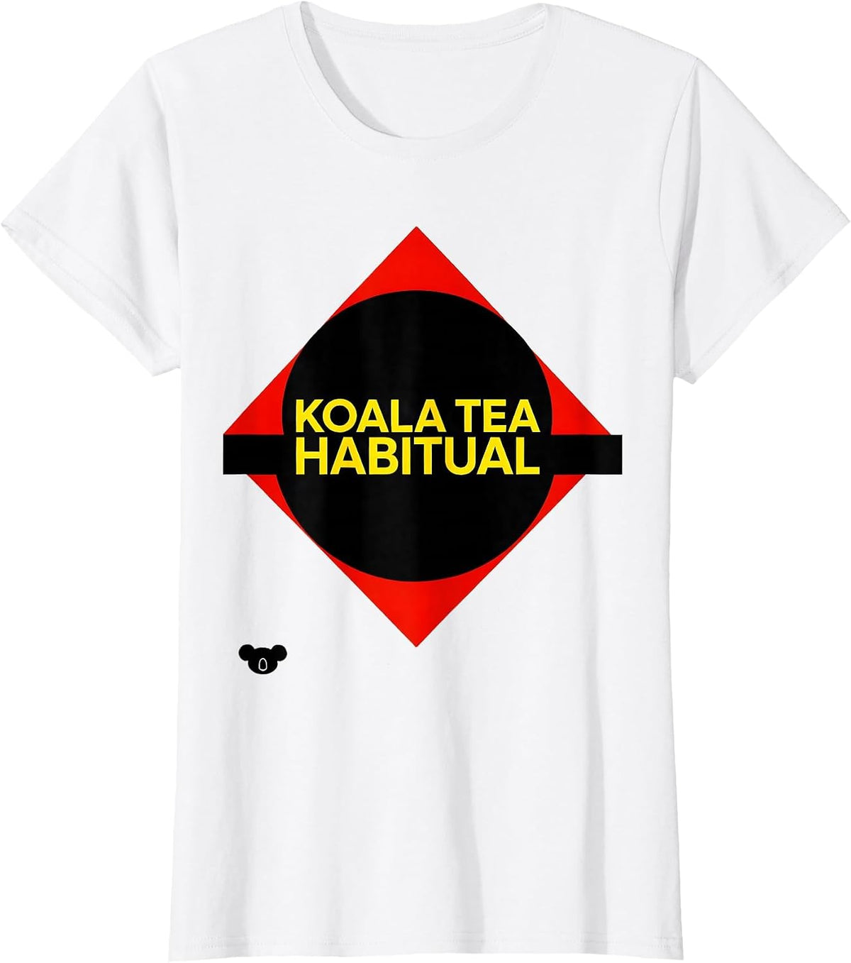 Self-Stamped Koala Tea Habitual Funny Animal Lover Humor T-Shirt - White