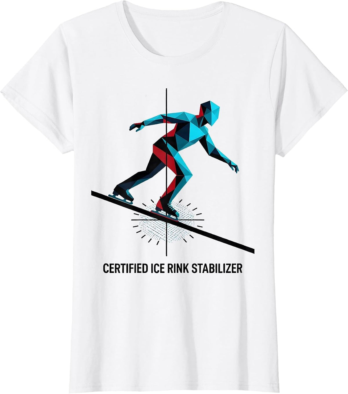 Certified Ice Rink Stabilizer Geometric Physical Therapist T-Shirt - White