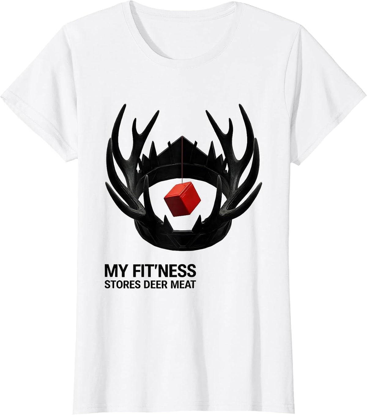 My Fit'ness Stores Deer Meat Funny Hunting Dad Joke T-Shirt - White