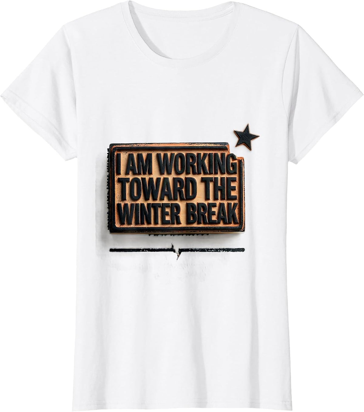 Women's I Am Working Toward The Winter Break Teacher Christmas Humor T-Shirt - White