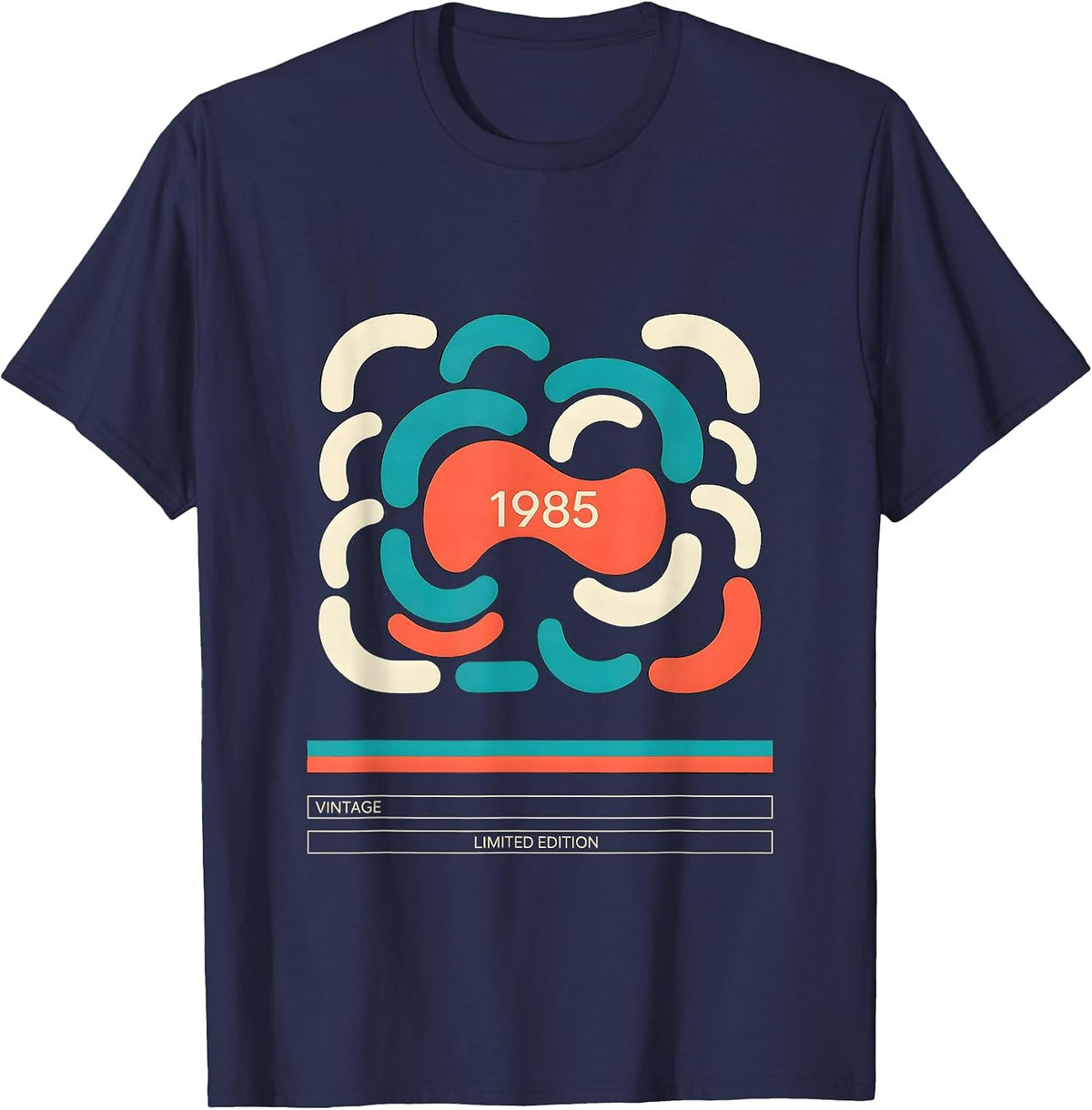 Vintage 1985 Limited Edition Midcentury Modern 25th Birthday T-Shirt - Navy Blue