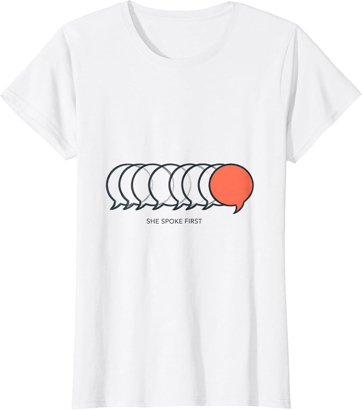 Women's She Spoke First Editorial Conceptual ABA Therapist Behavior T-Shirt - White