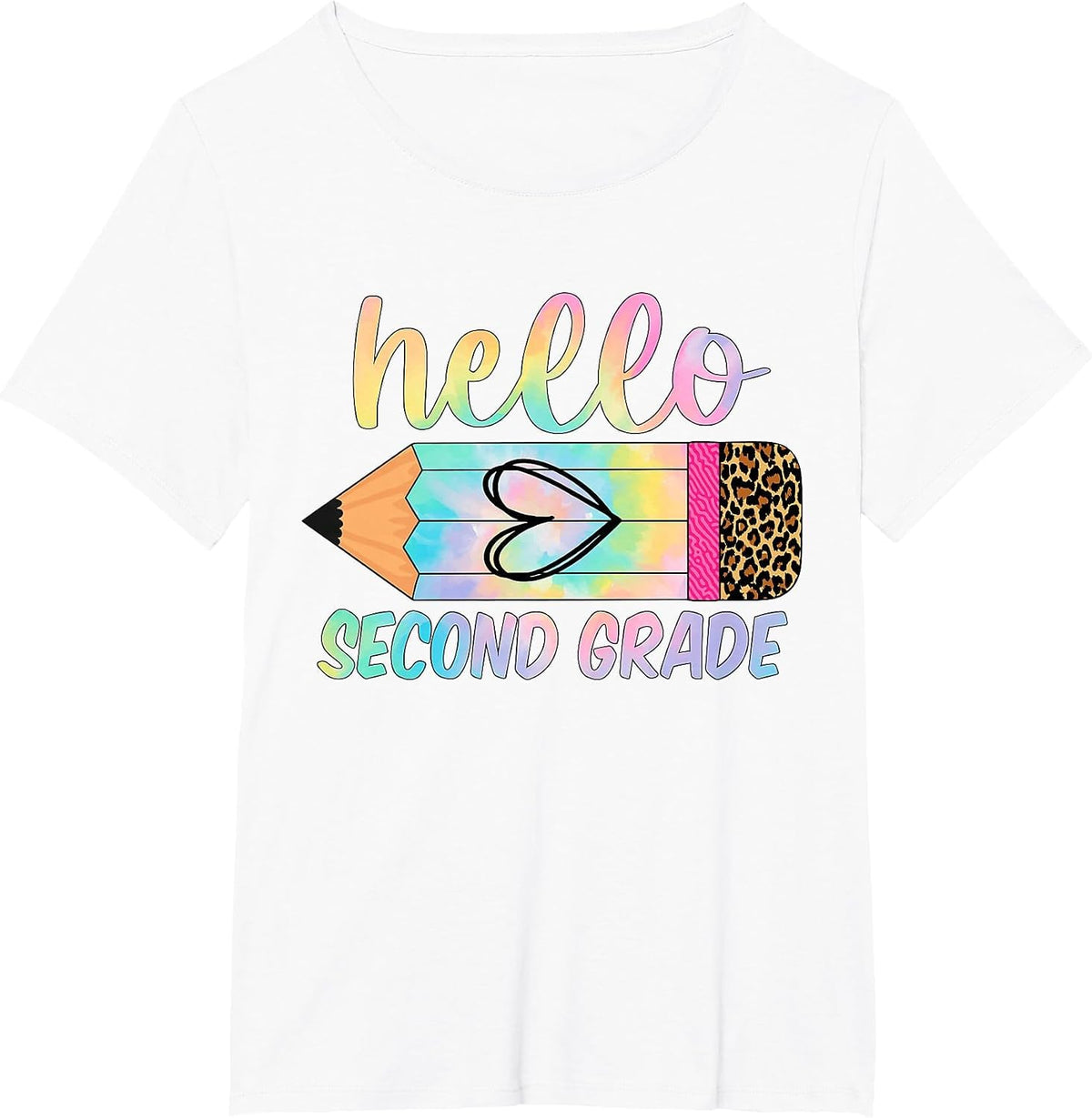 Hello Second Grade - Back to School Pencil Tie Dye 2nd Grade T-Shirt - White
