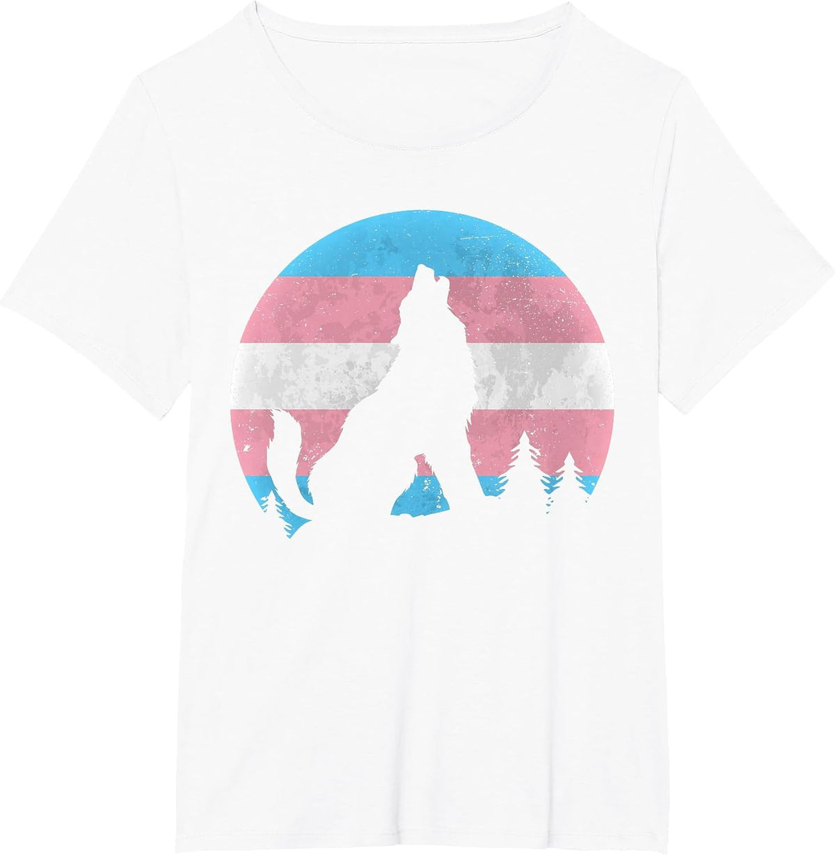 Transgender Pride Month Wolf Transsexual Equality Wolf T-Shirt - White