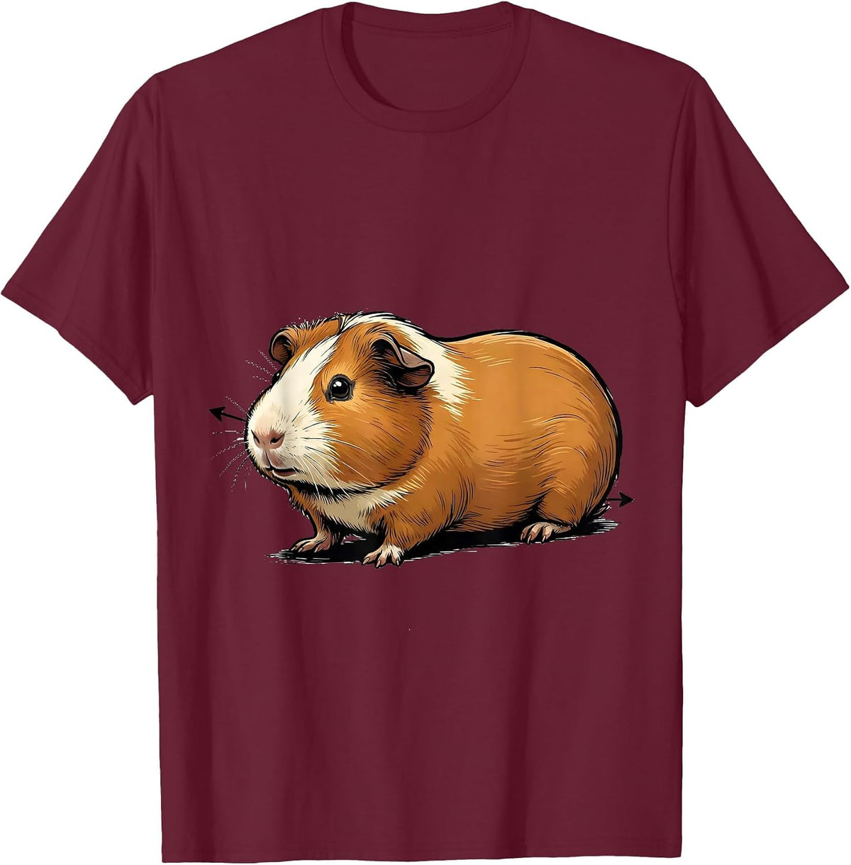 Men's Guinea Pig Stretch Funny Pet Lover Novelty T-Shirt - Burgundy