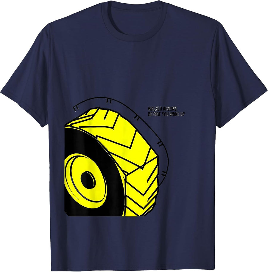 Walked Around Before You Woke Up Funny School Bus Driver T-Shirt - Navy Blue