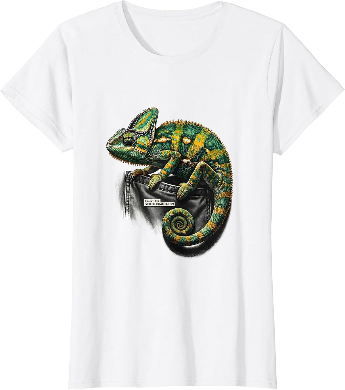 Women's I Love My Veiled Chameleon Funny Reptile Lover Pet Owner T-Shirt - White