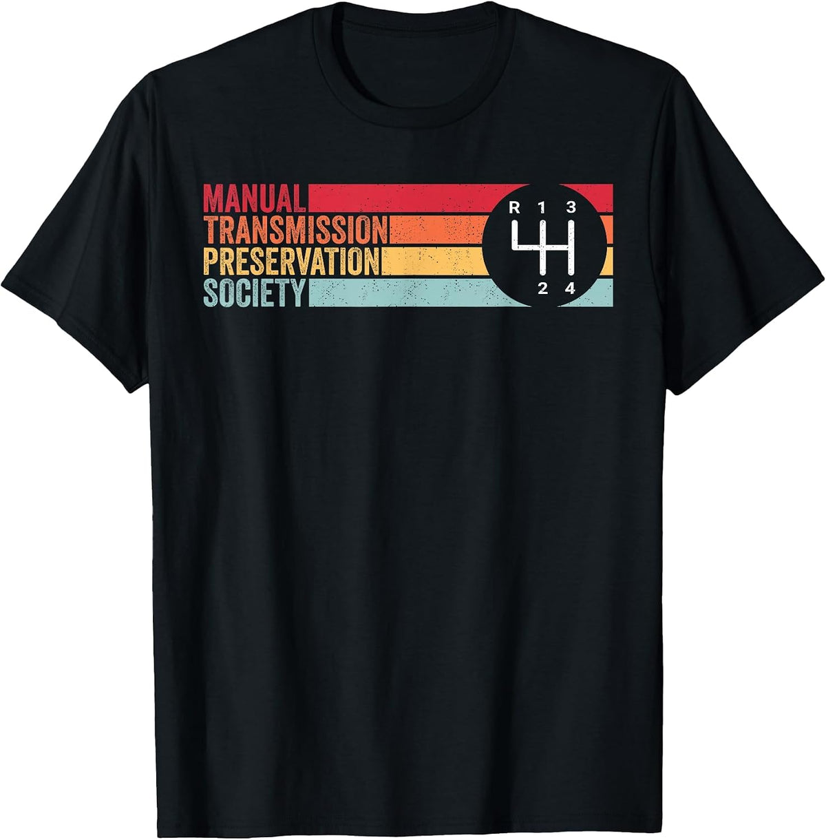 4 Speed Manual Transmission Preservation Society T-Shirt - Black