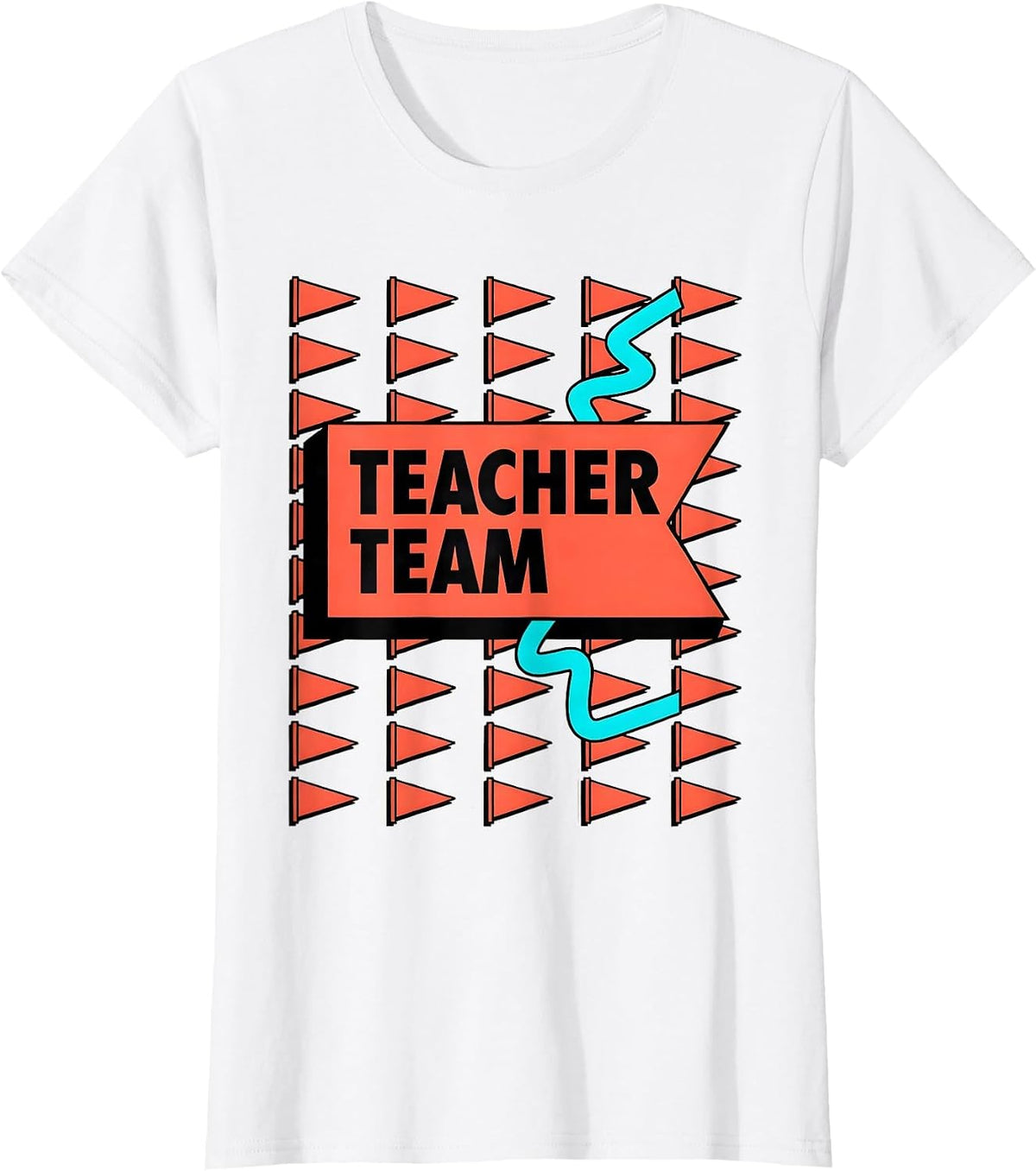 Teacher Team Memphis Postmodern Teacher Crewneck T-Shirt - White