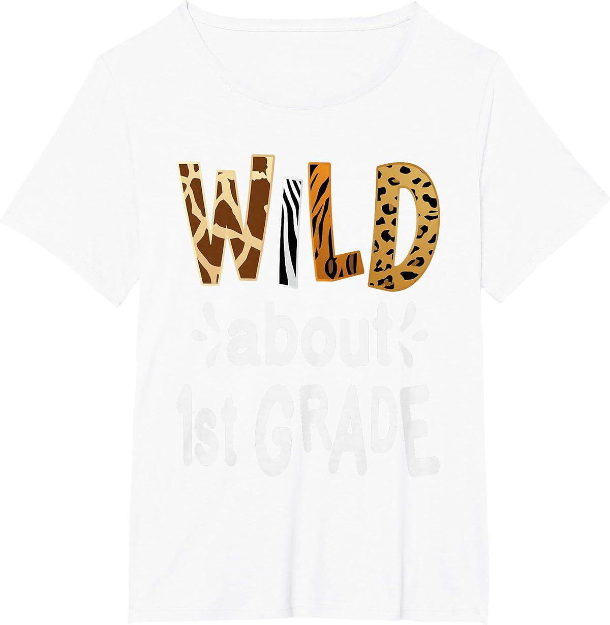 Wild About 1St Grade, Teacher Student First Day of School T-Shirt - White