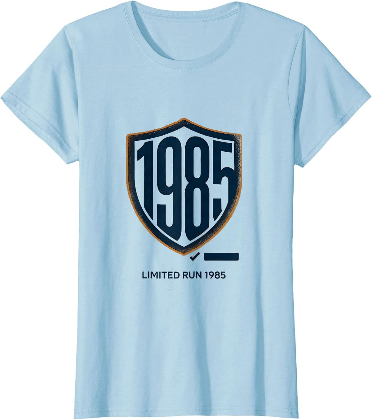 Women's Limited Run 1985 Vintage Editorial Conceptual Birthday Gift T-Shirt - Baby Blue