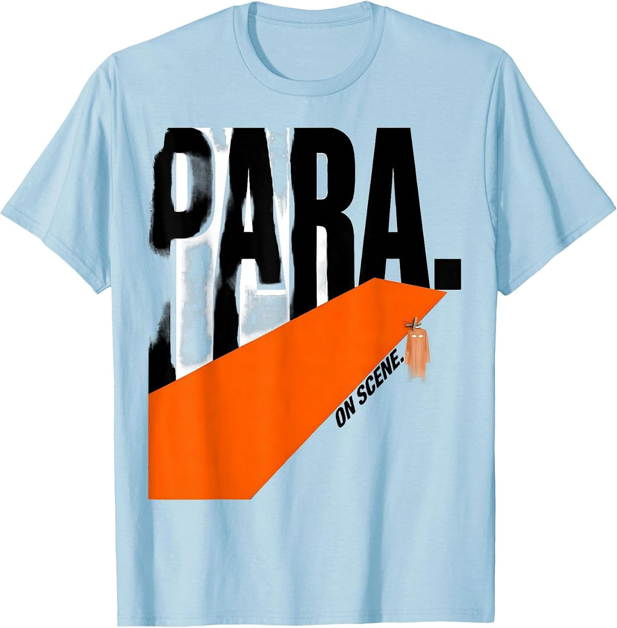 Men's Para On Scene Brutalist Graphic Halloween Para Teacher Gift T-Shirt - Baby Blue