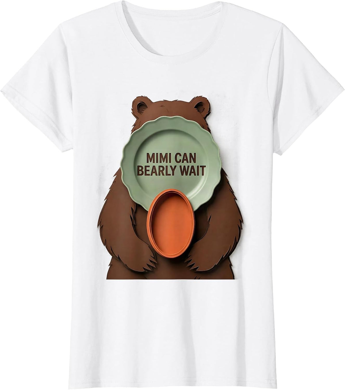 Women's Mimi Can Bearly Wait Sentimental Family Matching Baby Shower T-Shirt - White