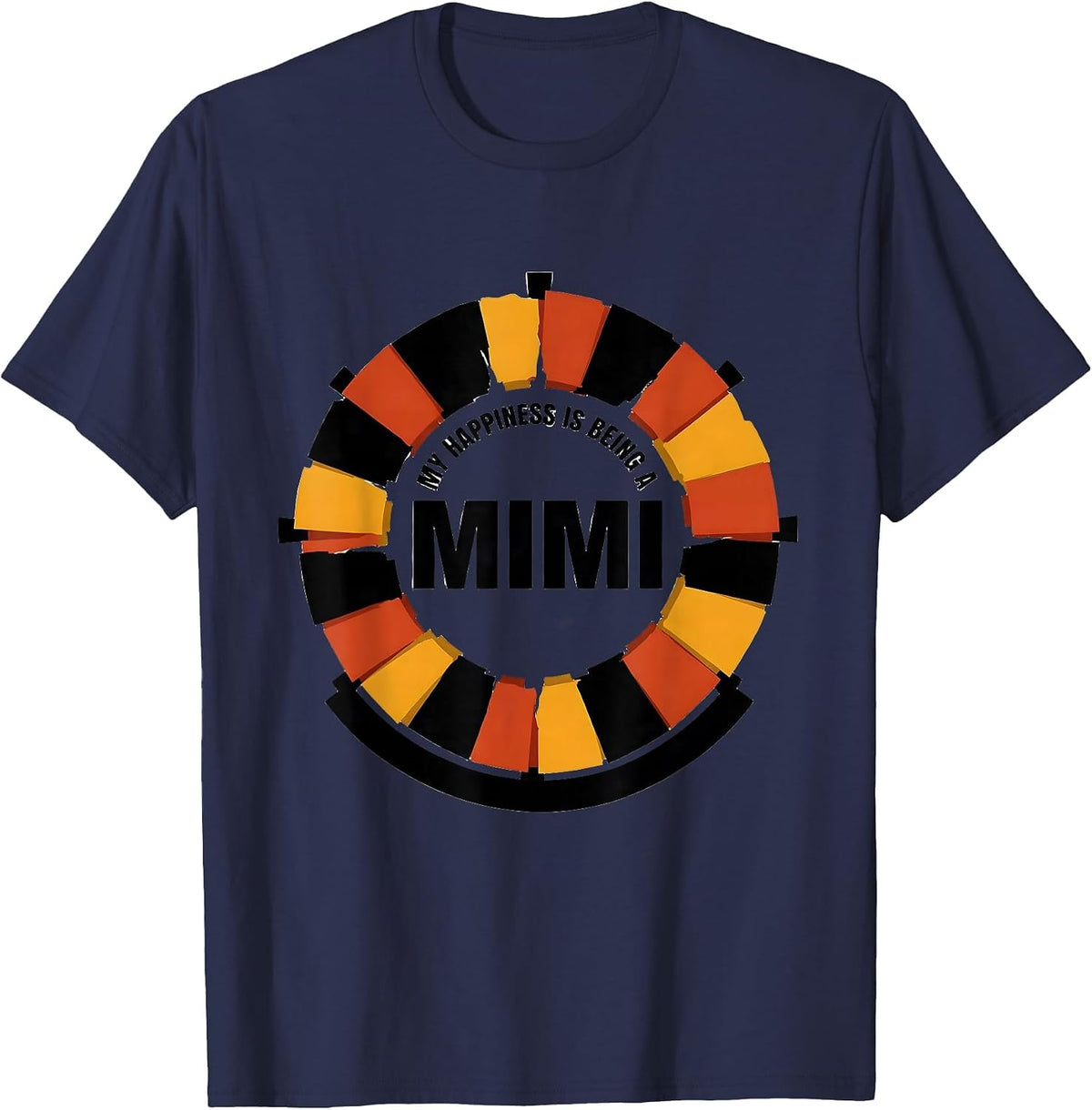 My Happiness Is Being A Mimi Grandma Sentimental Mother's T-Shirt - Navy Blue