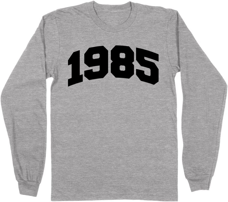 1985 College Style Long Sleeve Shirt Unisex - Grey