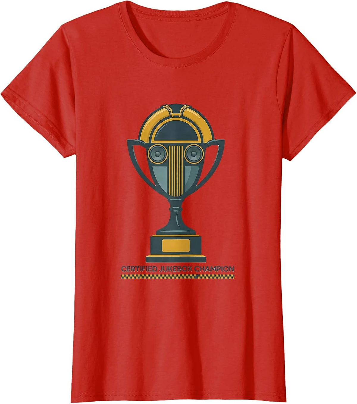 Women's Certified Jukebox Champion Retro 1950s Sock Hop Rockabilly T-Shirt - Red
