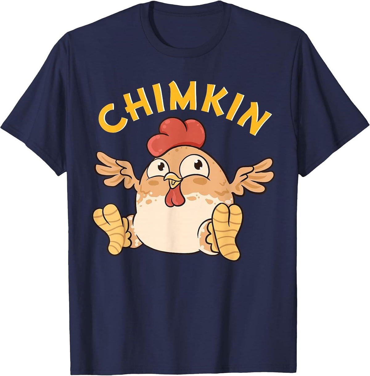 Chimkin | Funny Fat Derpy Chicken Meme Chicken Lover Farmer T-Shirt - Navy Blue