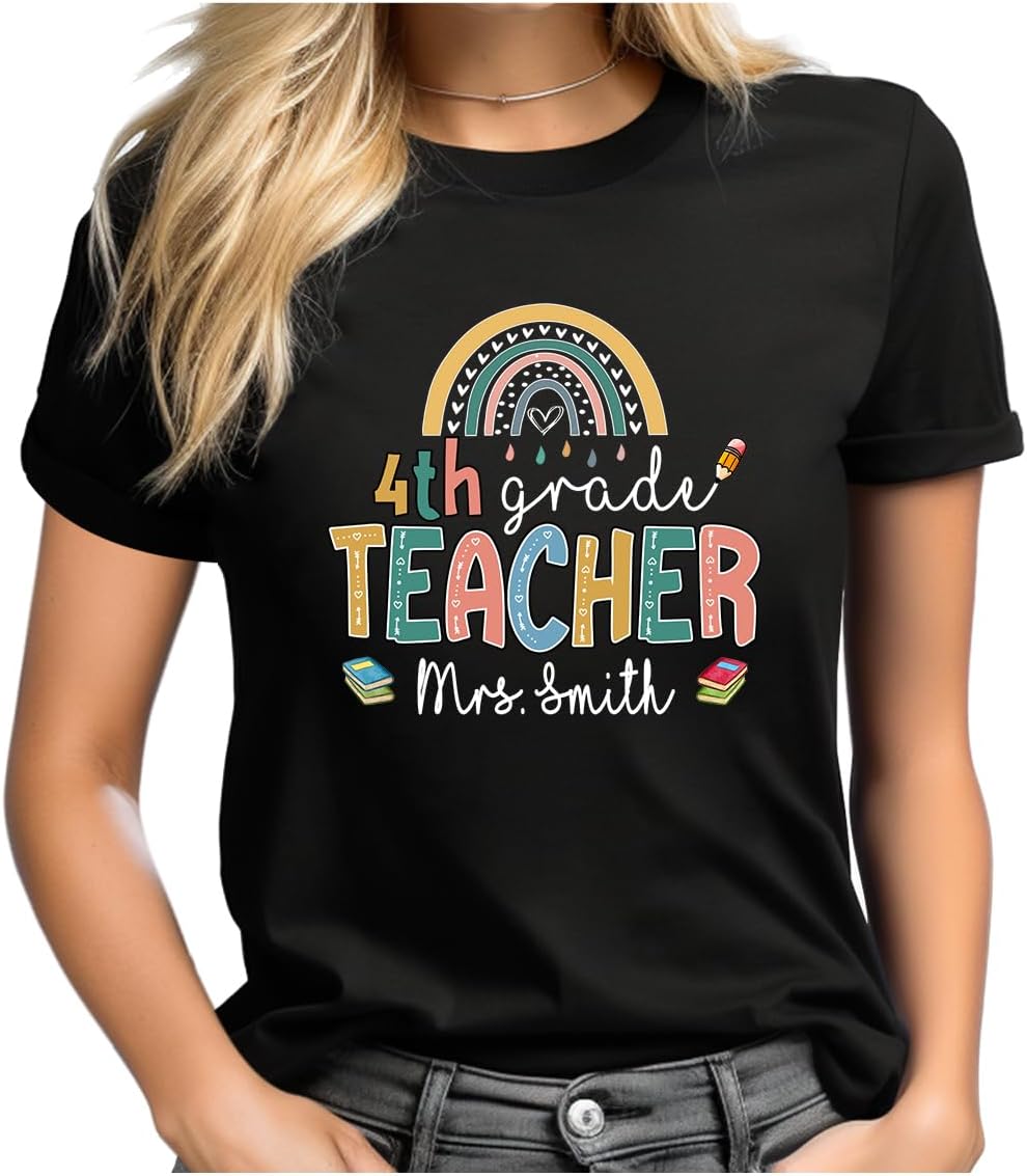 B46411 Personalized Teacher Tshirt for Teachers, Custom Teacher T Shirt for Women, Teacher Shirt, Back to School Tshirt -