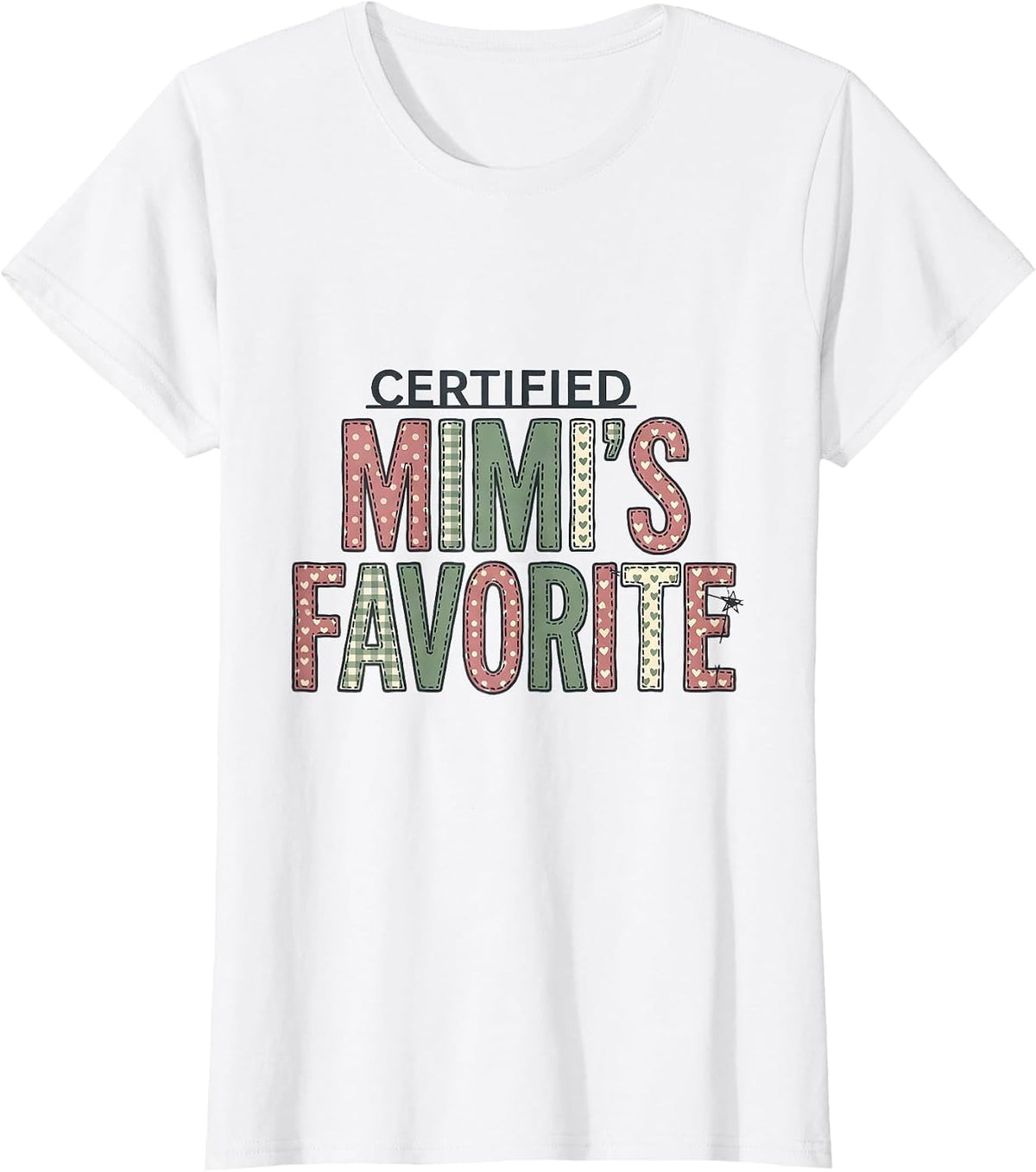 Women's Certified Mimi's Favorite Grandma Gift Christmas Sentimental T-Shirt - White