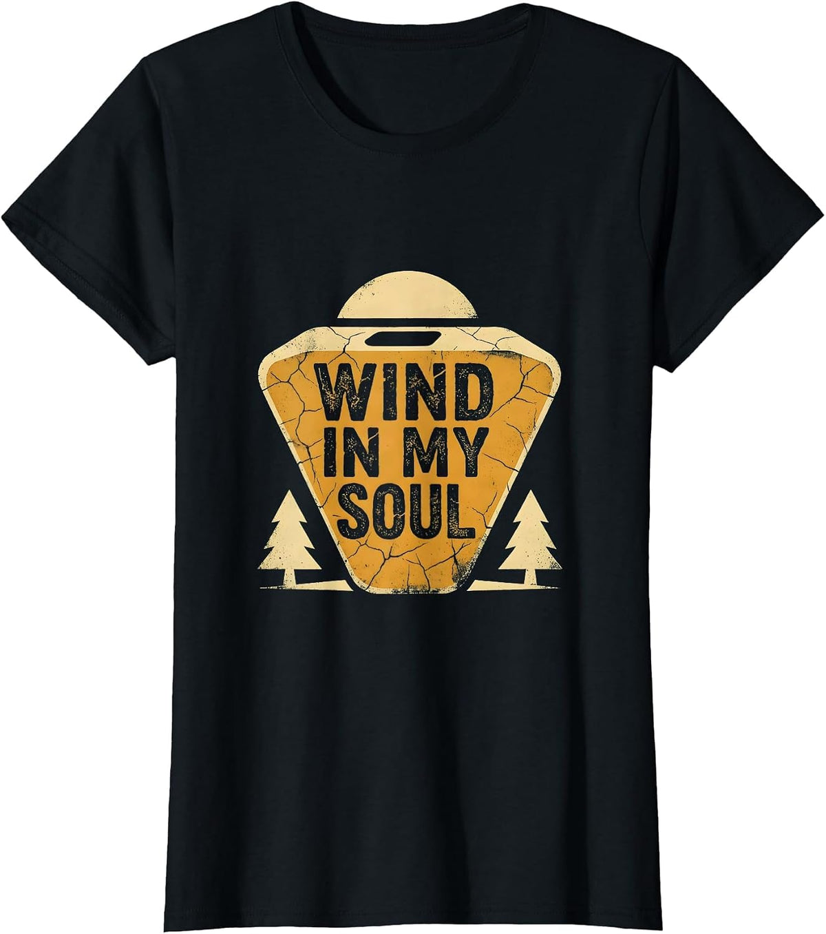 Wind In My Soul Motorcycle Rider Design T-Shirt - Black