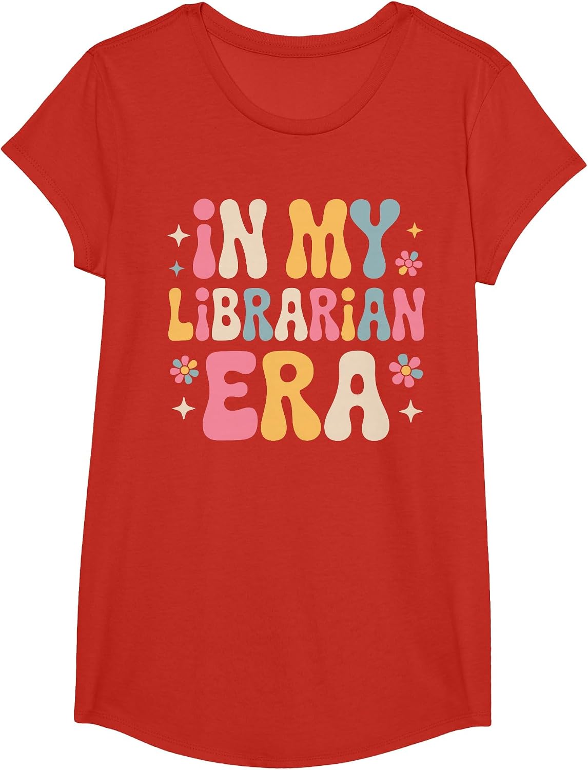 Funny Librarian Art for Men Women Kids Bookworm Reader T-Shirt - Girls Red