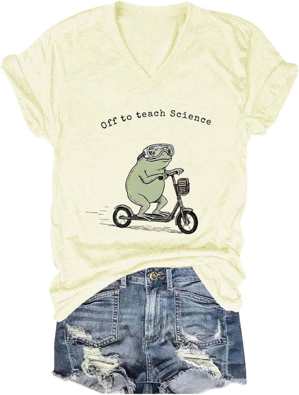 Off to Teach Science Shirt Cute Back to School Science Teacher T-Shirt - Creamy Yellow-1