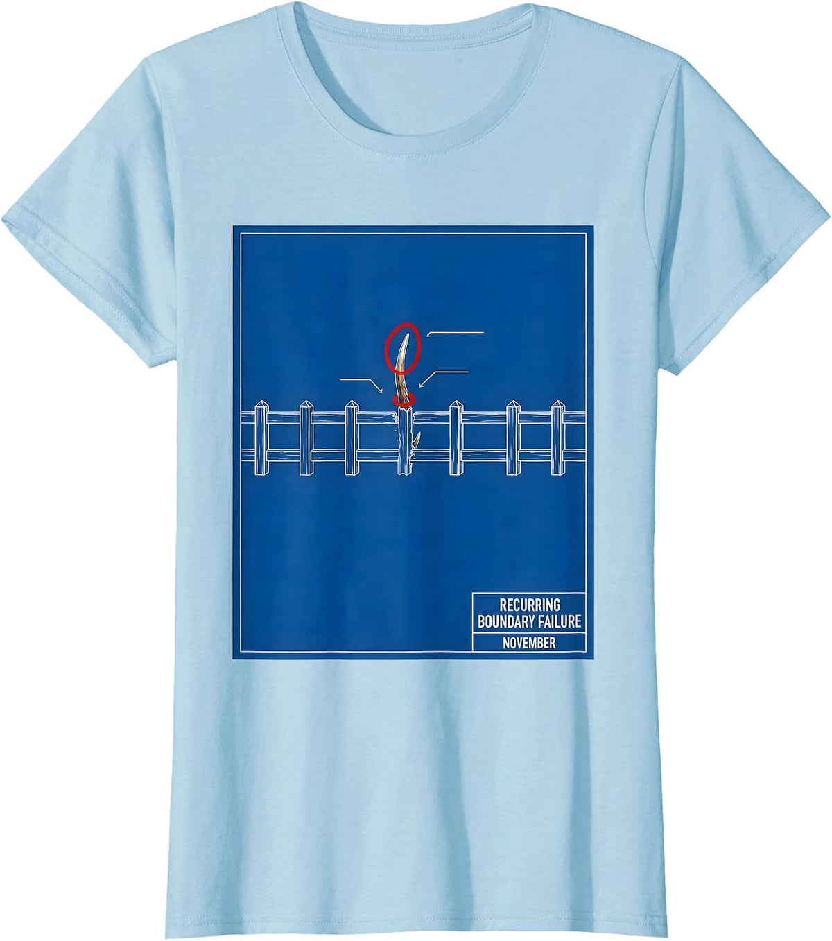 Recurring Boundary Failure November Funny Deer Hunting Camo T-Shirt - Baby Blue