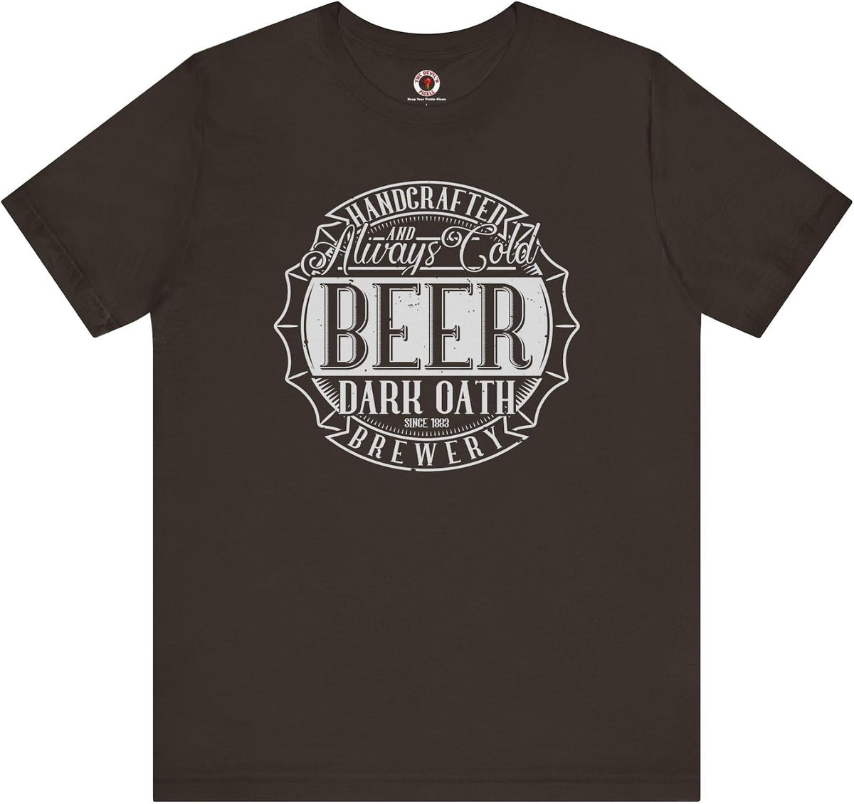 Handcrafted and Always Cold Beer T-Shirt - Brown
