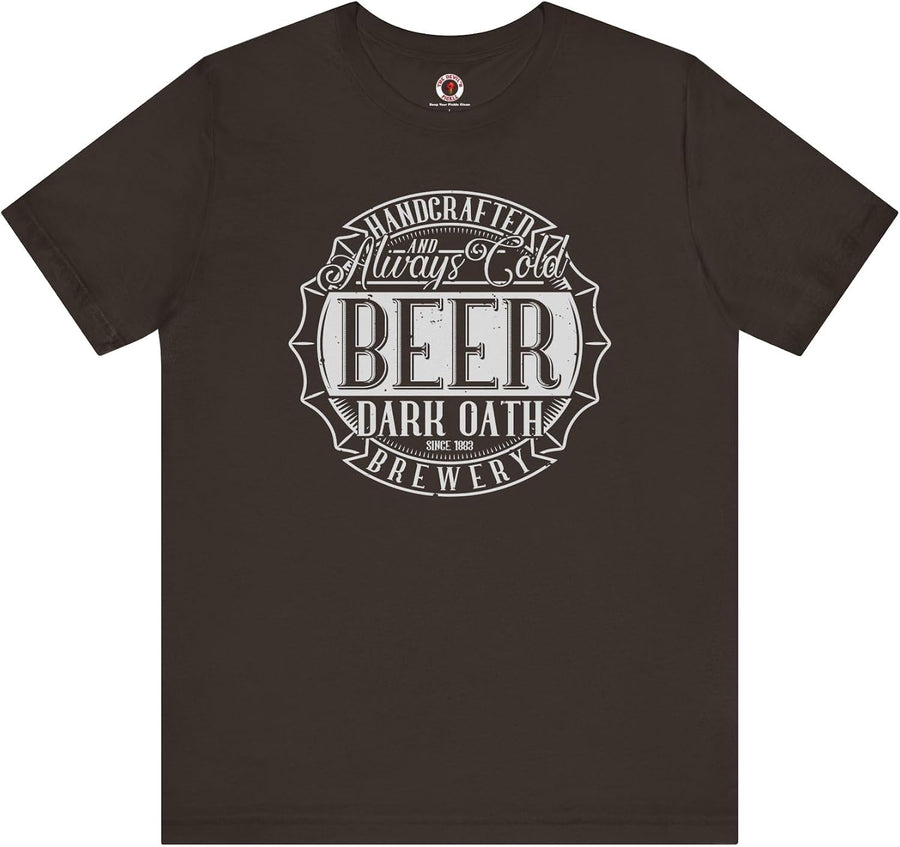 Handcrafted and Always Cold Beer T-Shirt - Brown
