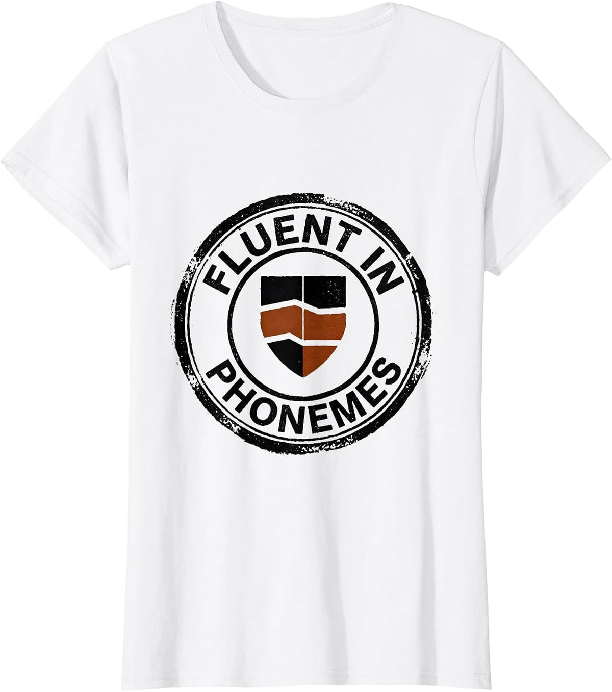 Fluent In Phonemes Rubber Stamp Dyslexia Teacher Awareness T-Shirt - White
