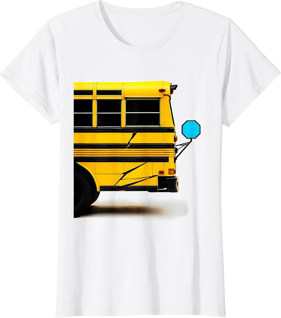 Women's Angular School Bus Driver Humor Appreciation Gift T-Shirt - White