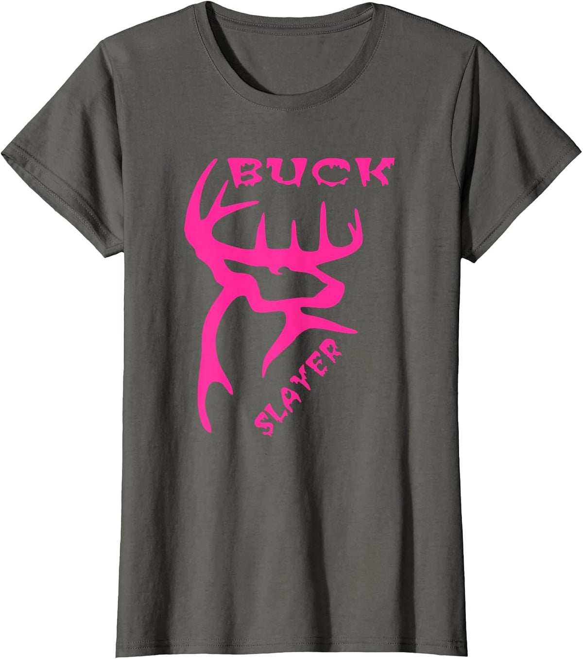 Buck Slayer Whitetail Deer Tee T-Shirt - Asphalt Grey